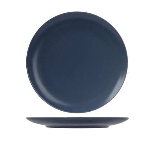 Blauw porseleinen Venus bord 26 cm met ronde vorm, in vooraanzicht weergegeven.