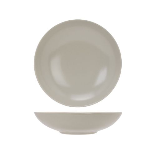 Recht vooraanzicht van het Venus bord diep 21 cm van ivoren aardewerk met ronde vorm en matte afwerking.