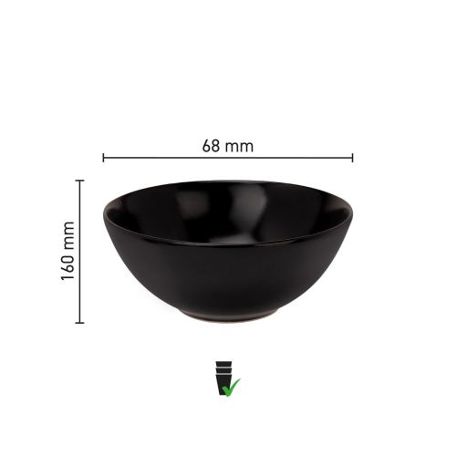 Gedetailleerde infographic toont hoogte en diameter van de Venus kom 16 cm met schaalmaat.