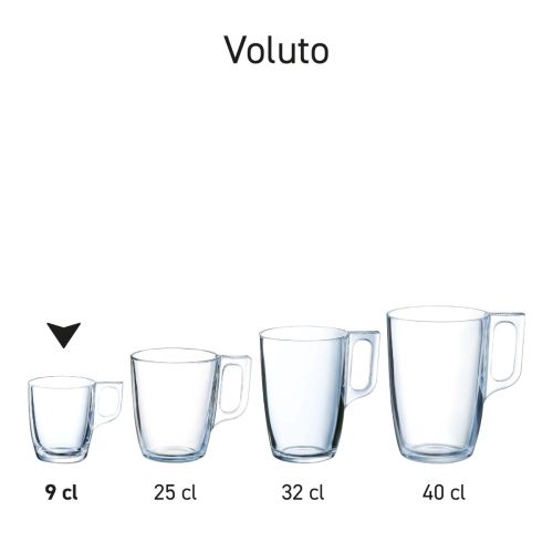 Seriebeeld met meerdere Voluto glazen naast elkaar opgesteld.
