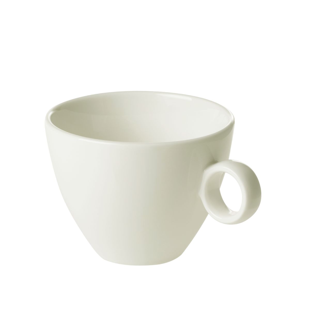 Witte Bart Cappuccino kop 23 cl in porselein, vooraanzicht met licht toelopende vorm en glad oppervlak.