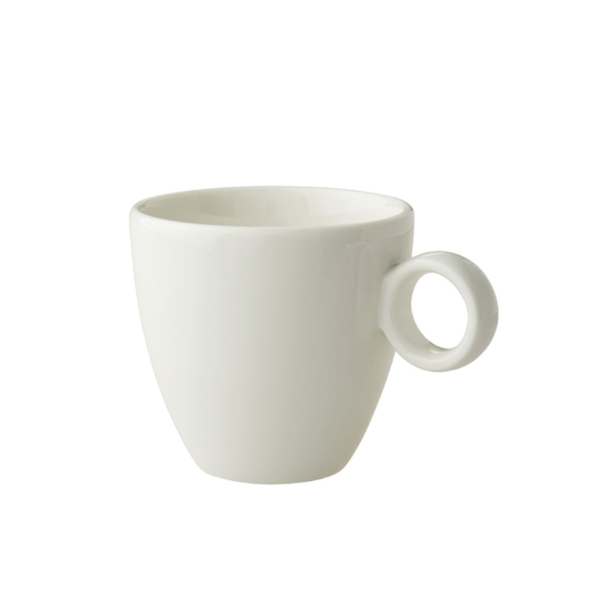 Witte Bart Koffie kop 17 cl in porselein, vooraanzicht met klassieke ronde vorm en gladde afwerking.