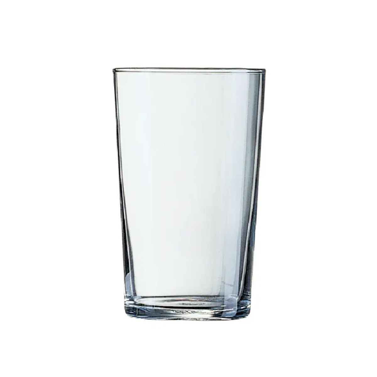 Vooraanzicht van transparant bier proefglaasje Conique 20 cl. van helder glas.