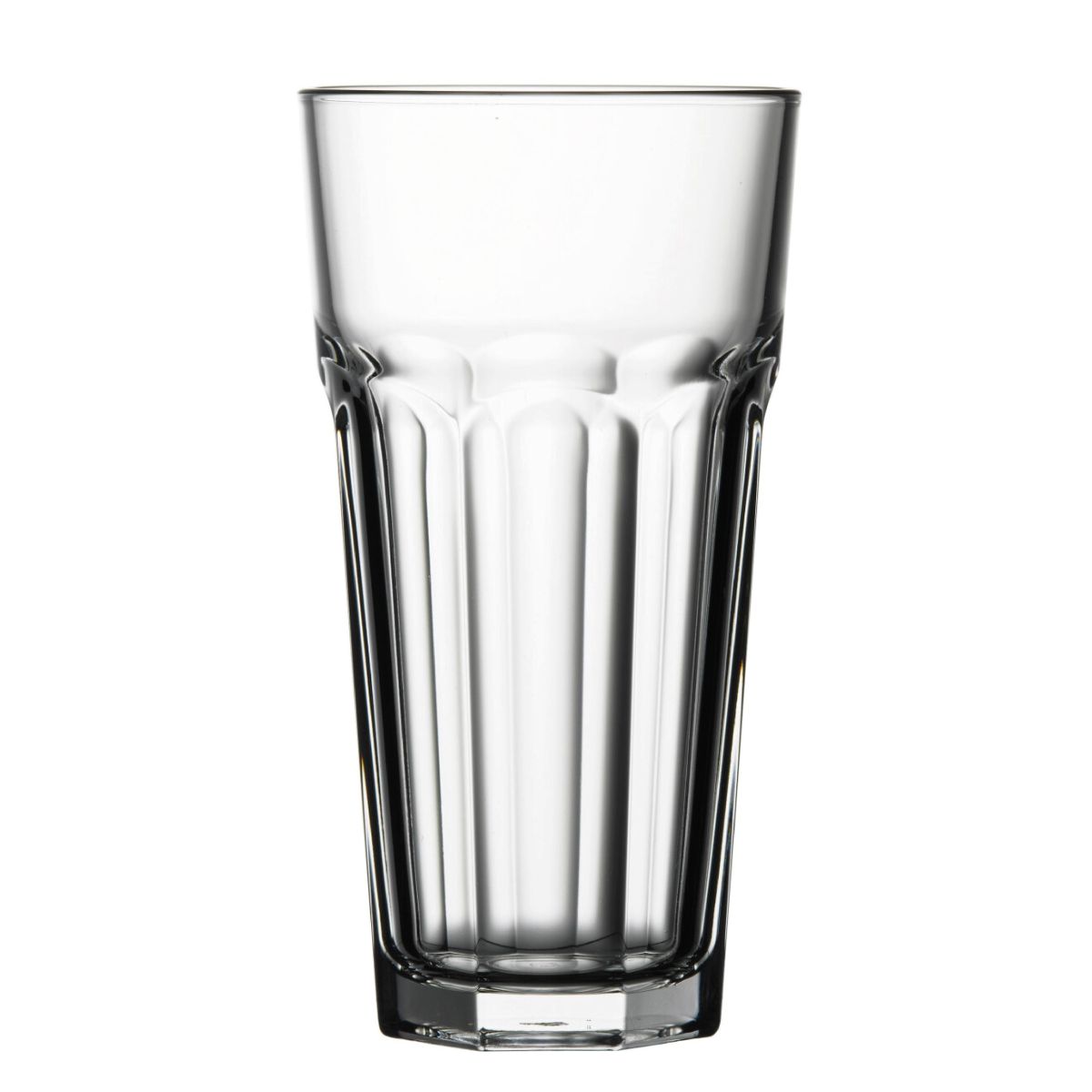 Rechte vooraanzichtfoto van het Casablanca bierglas 47.5 cl., helder glas met elegante ronding en smalle voet.