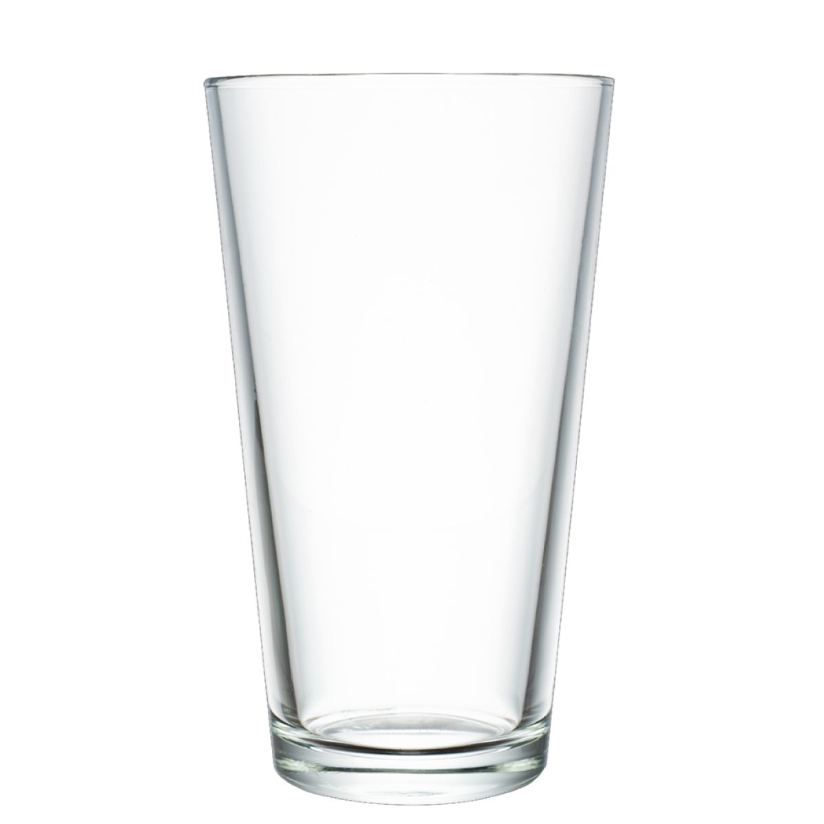 Frontaal beeld van het heldere bierglas vaasje 47 cl. in klassieke vorm.