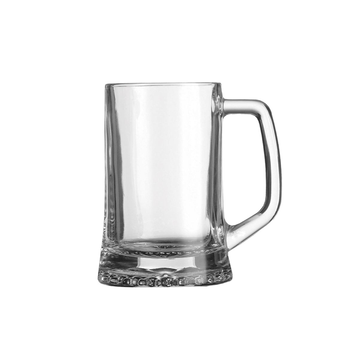 Vooraanzicht van Maxim 28 cl. glazen bierpul met glad oppervlak en robuuste greep.