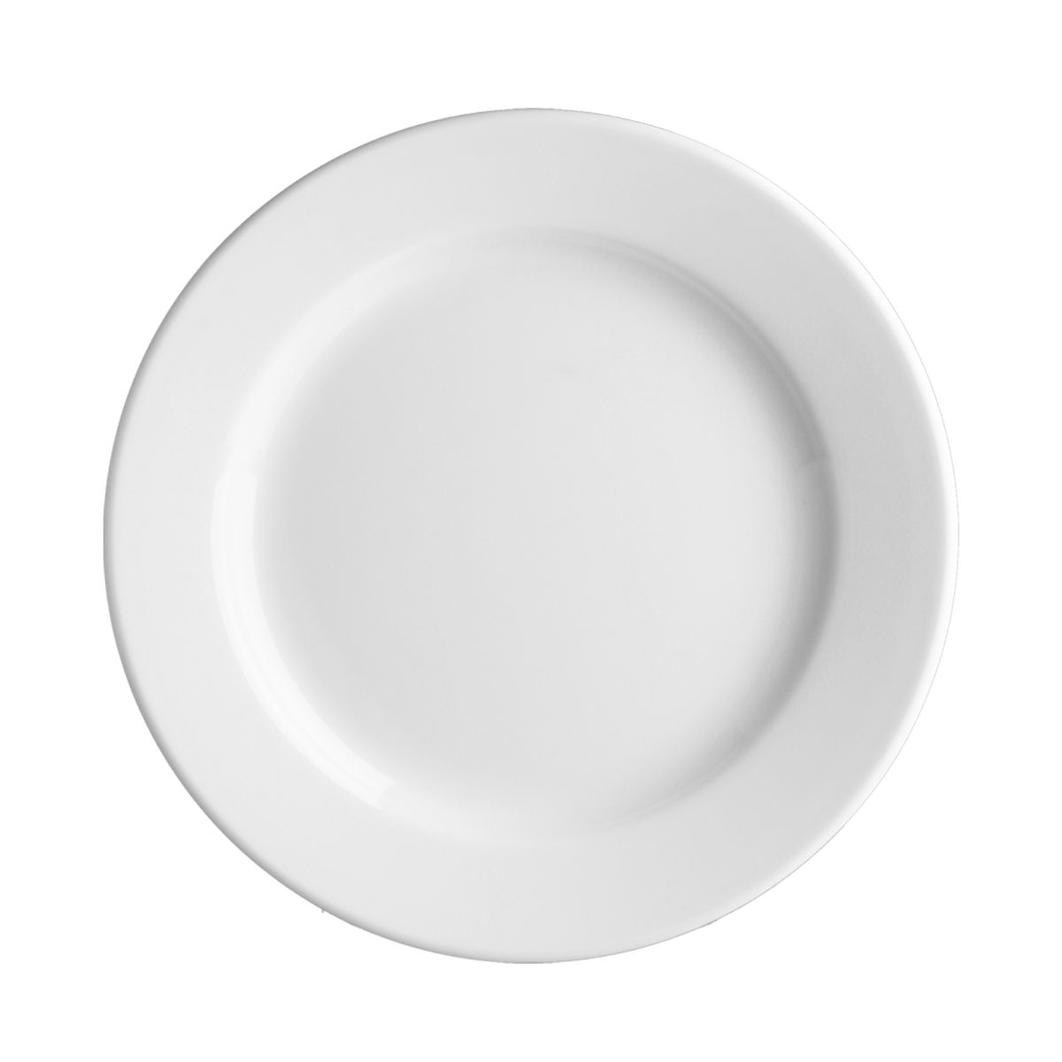 Vooraanzicht van het Bord Princip 21 cm porselein met ronde vorm en glad wit oppervlak.