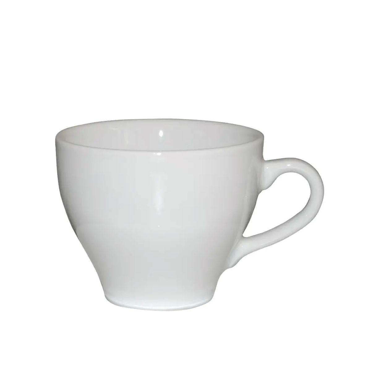 Dom Cappuccino kop wit 20 cl. van porselein, recht van voren weergegeven op neutrale achtergrond.