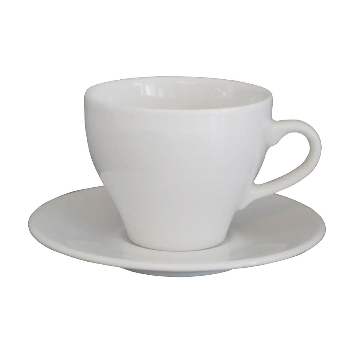 Dom Cappuccino wit 20 cl. set uit, recht van voren gefotografeerd.