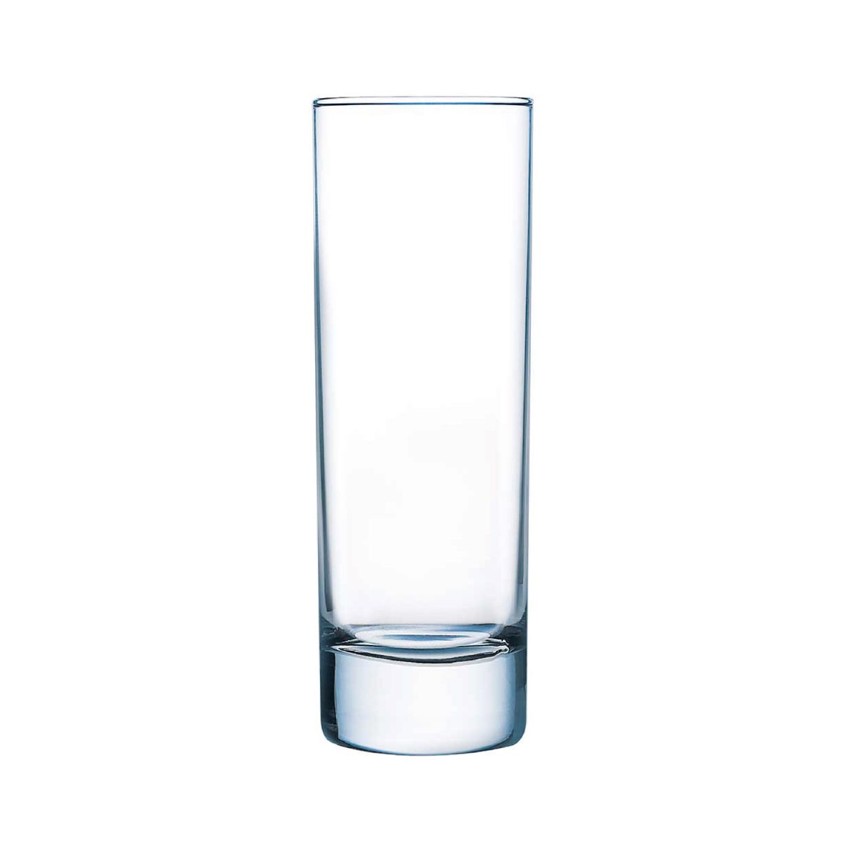 Staand longdrinkglas Islande 31 cl. recht van voren zichtbaar in transparant glas.