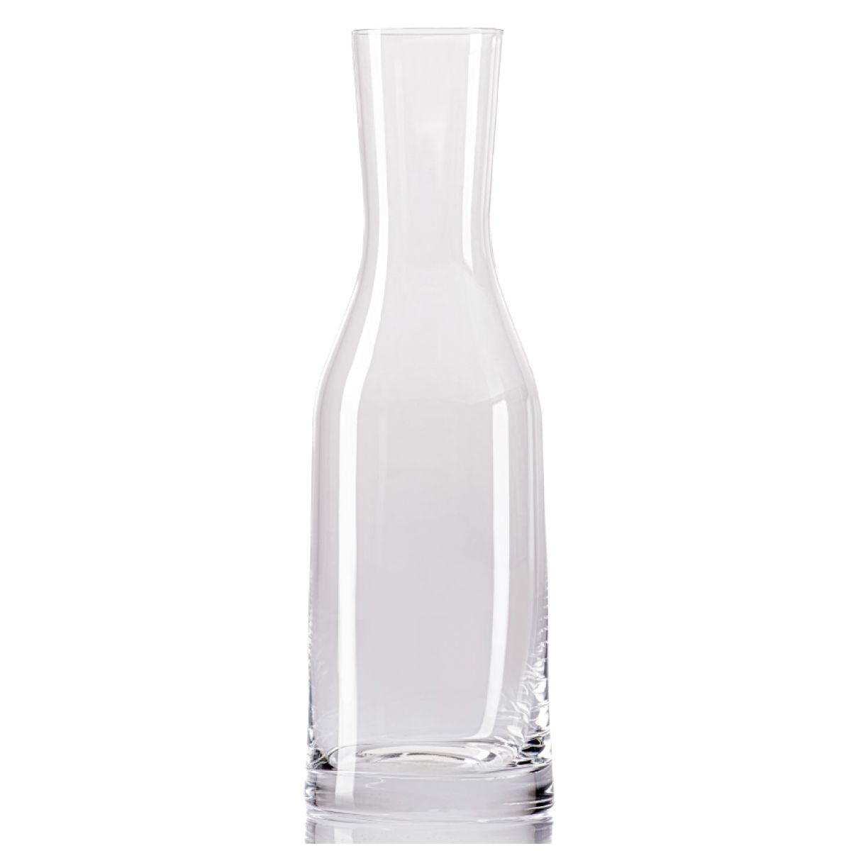 Recht vooraanzicht van de karaf Le Marc 100 cl. met transparant glas, ronde bodem en smalle opening.