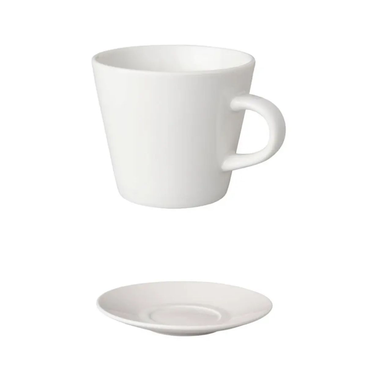 Vooraanzicht van Koffie Neo Budgetline wit 19 cl. SET met rechte wand en oortje.