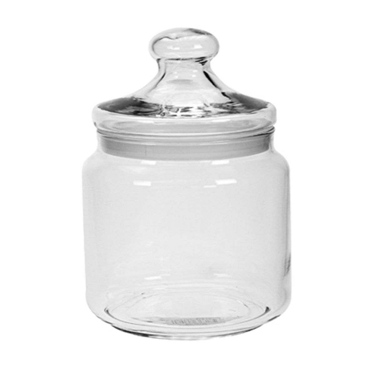 Glazen snoeppot Big Club 1,50 liter in vooraanzicht met ronde vorm en brede opening.