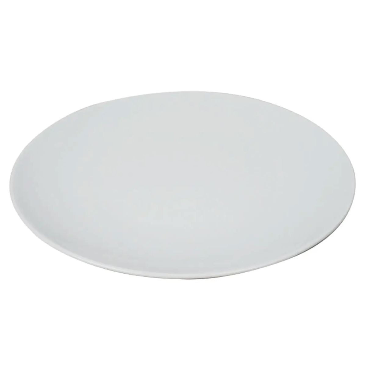 Vooraanzicht van het ovale steakbord White Delight 30 cm in wit porselein met gladde rand.