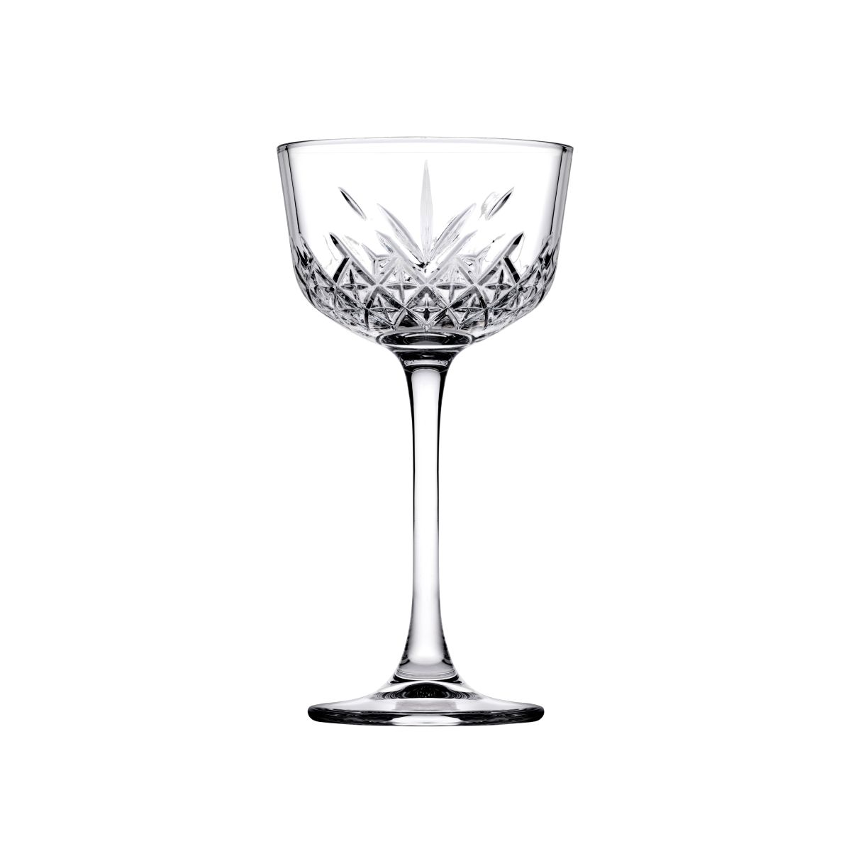 Vooraanzicht van het Timeless Nick & Nora Glas 16 cl. met elegante kelkvorm en gladde afwerking.