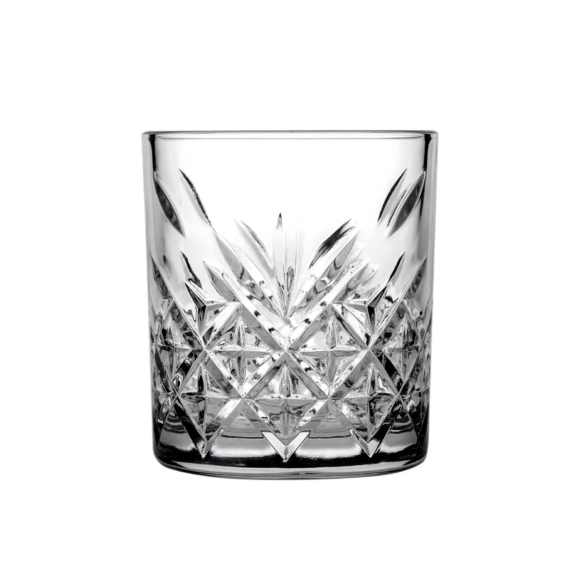 Vooraanzicht van het Timeless Whiskyglas 21 cl. met rechte wand en helder glasdesign.