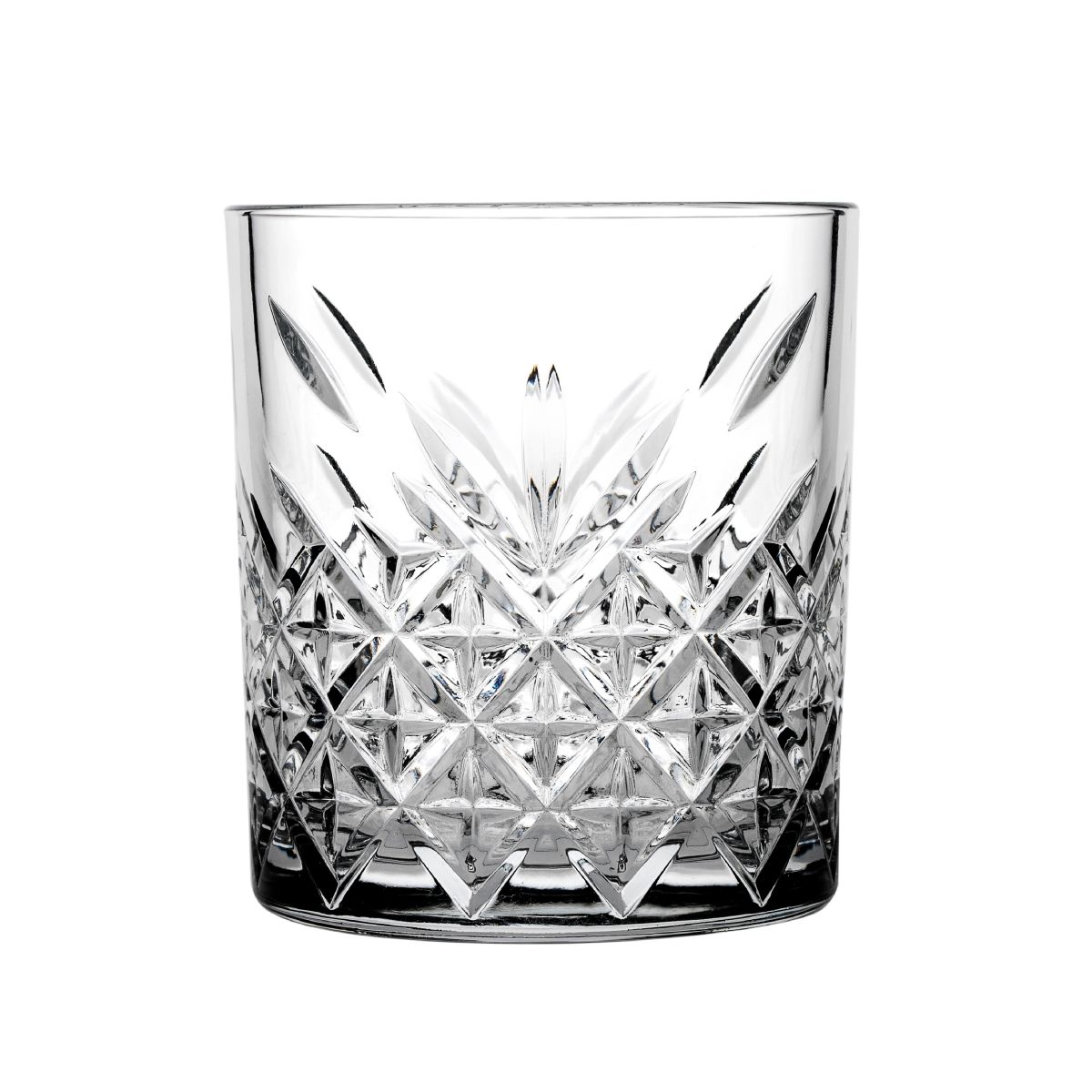 Recht vooraanzicht van het Timeless Whiskyglas van 35,5 cl. met glad glas en brede opening.